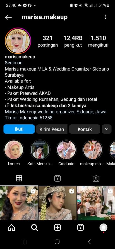 marisa makeup wedding organizer